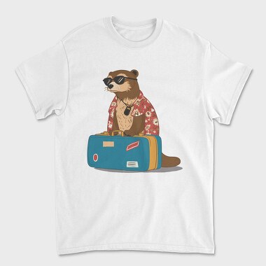 Otter Animal On Vacation Travel, Tricou Barbati (Unisex)