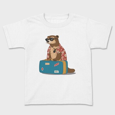 Otter Animal On Vacation Travel, Tricou Copii