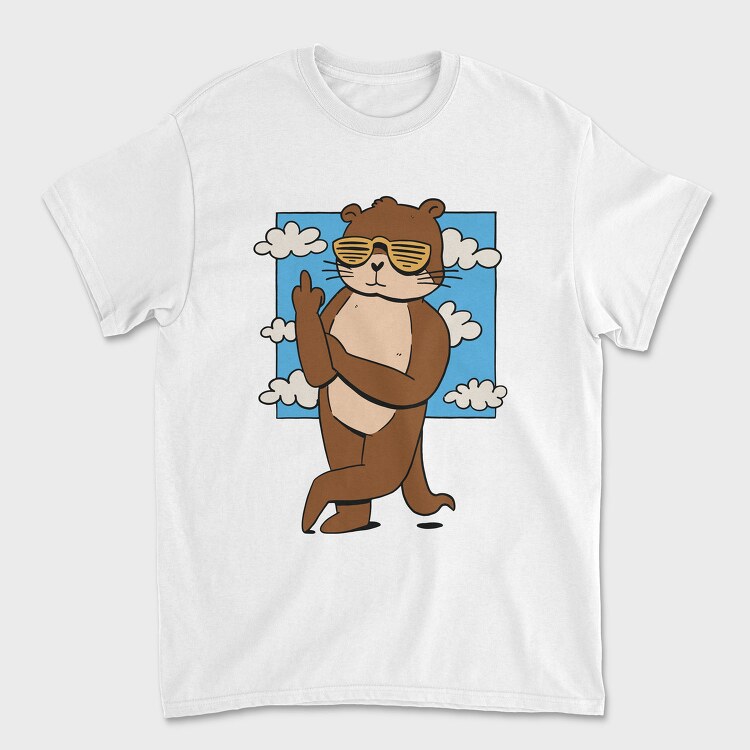Otter Animal With Cool Sunglasses, Tricou Barbati (Unisex)
