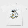 Owl With Books And Coffee Cute, Tricou Copii