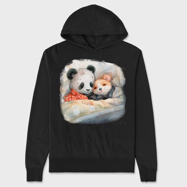 Panda And Mouse Cuddle Mice Hug, Hanorac Oversize Barbati (Unisex)