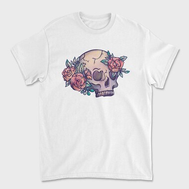 Pastel Floral Colorful Skull Flowers, Tricou Barbati (Unisex)