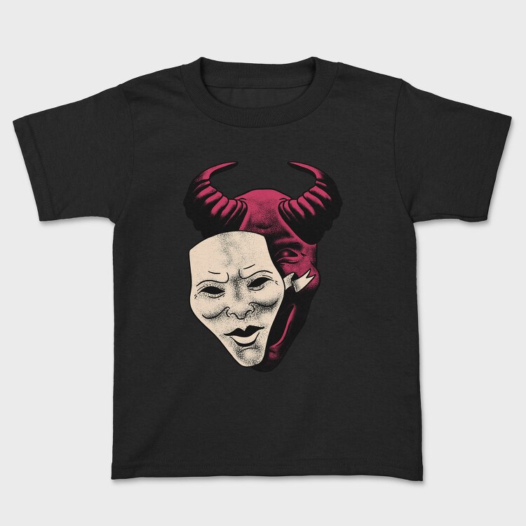 Demon And Mask Halloween, Tricou Copii