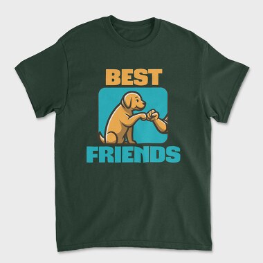 Dog Human Friendship Best Friends, Tricou Barbati (Unisex)
