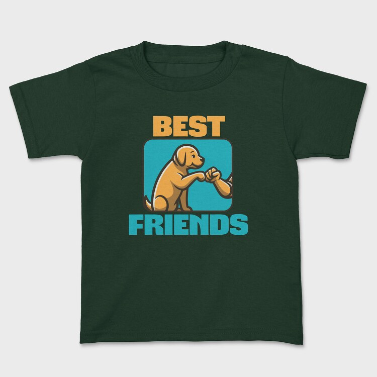 Dog Human Friendship Best Friends, Tricou Copii
