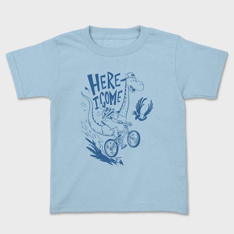 Funny Giraffe Riding Bicycle Back To Shcool, Tricou Copii