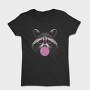 Funny Raccoon With Bubblegum And Glasses, Tricou Femei
