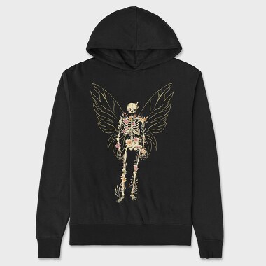Floral Butterfly Skeleton, Hanorac Oversize Barbati (Unisex)