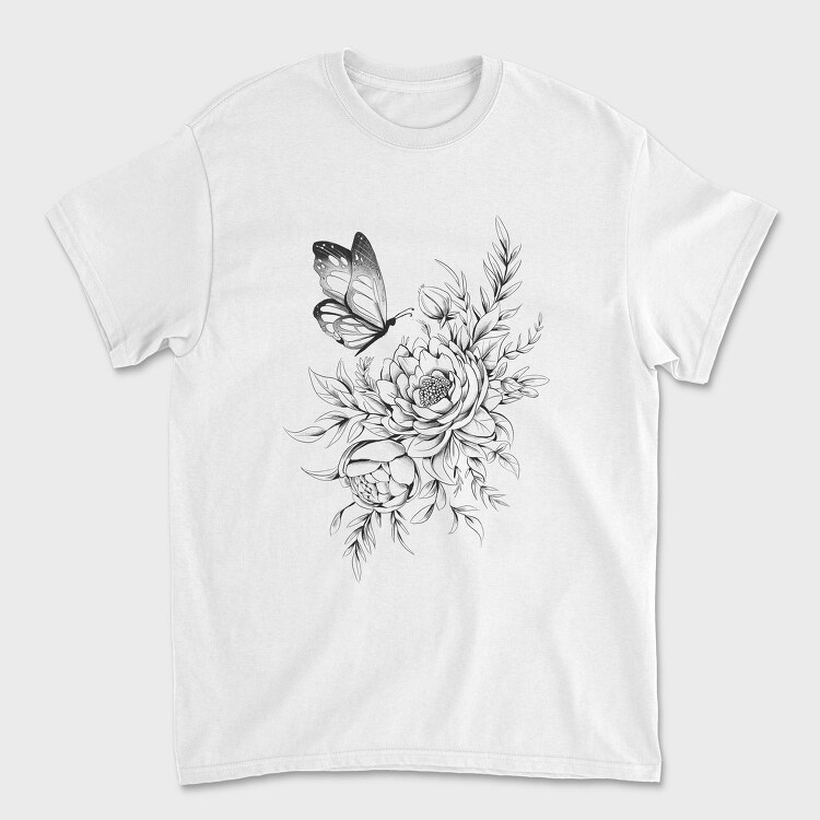 Floral Butterfly Tattoo Flowers, Tricou Barbati (Unisex)