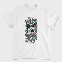 Floral Cat Skull Flowers, Tricou Barbati (Unisex)