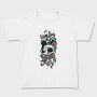 Floral Cat Skull Flowers, Tricou Copii