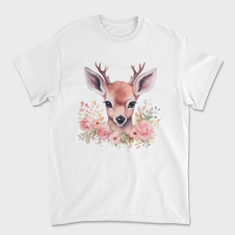 Florla Deer Throw Pillow, Tricou Barbati (Unisex)