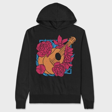 Flower Guitar Uke Flowers, Hanorac Oversize Barbati (Unisex)
