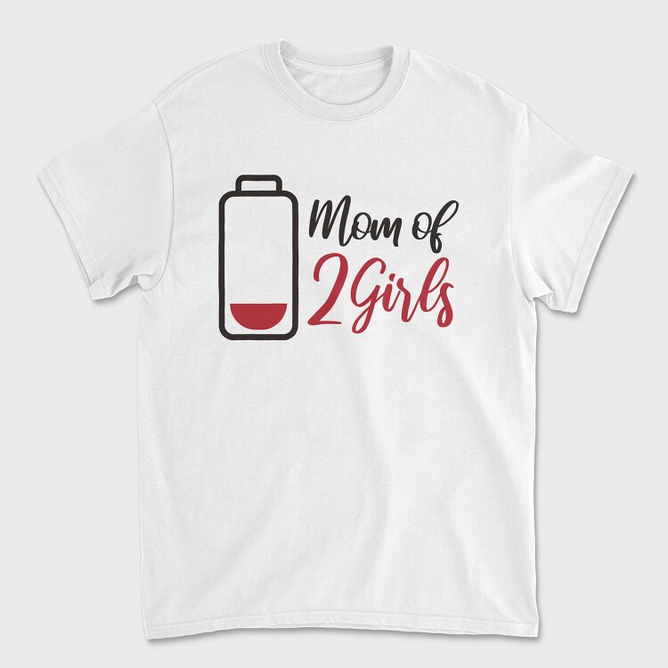 Girl Mom Battery Funny Momo Of Two Girls, Tricou Barbati (Unisex)