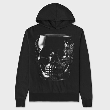 Glass Skull Realistic Creepy, Hanorac Oversize Barbati (Unisex)