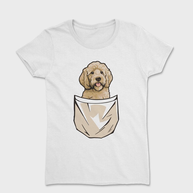Golden Doodle Dog Pocket, Tricou Femei