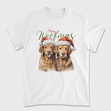 Golden Retrievers Christmas Throw Pillow Merry Woofmas, Tricou Barbati (Unisex)