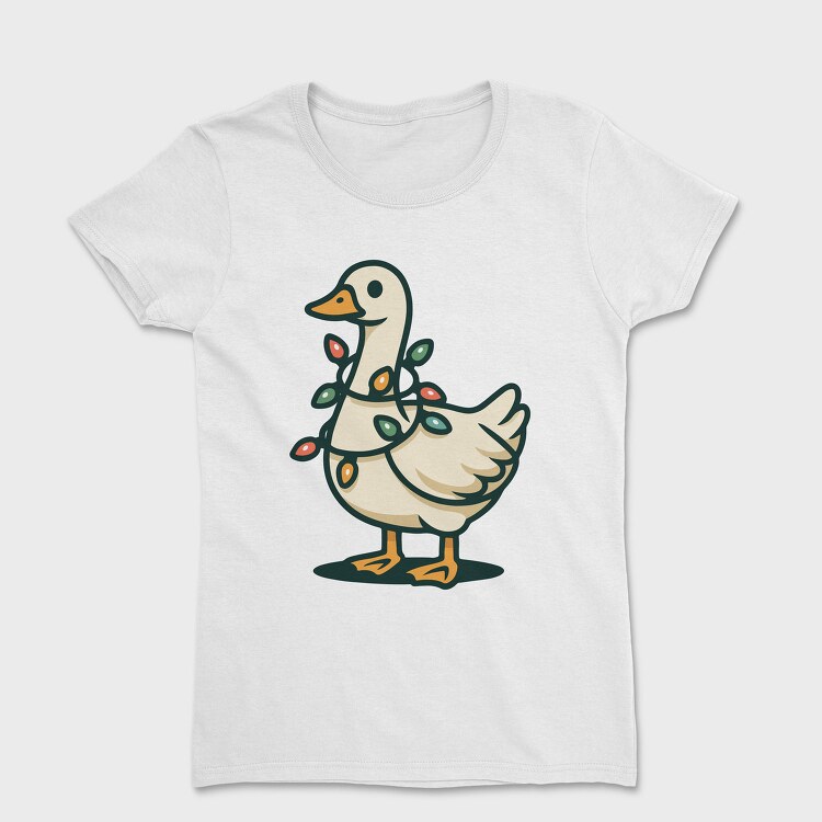 Goose With Christmas Lights Request, Tricou Femei