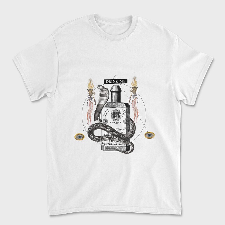 Snake Animal On Poison Bottle Vintage, Tricou Barbati (Unisex)