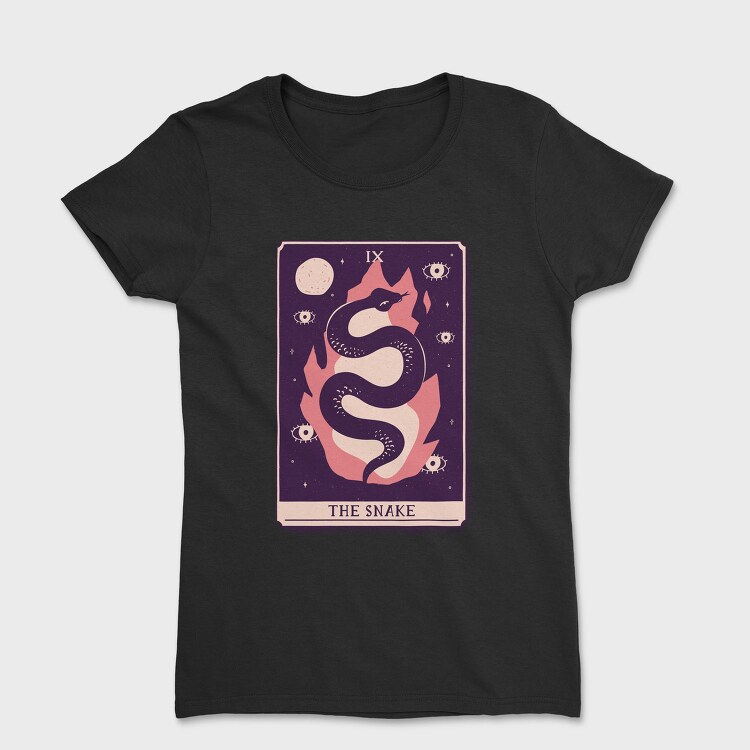 Snake Mystical Tarot Card The Snake, Tricou Femei