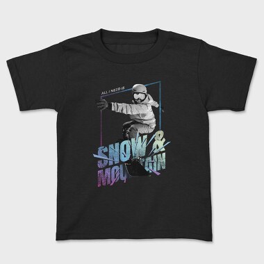 Snowboarding Sport Athlete Snow And Mountain, Tricou Copii