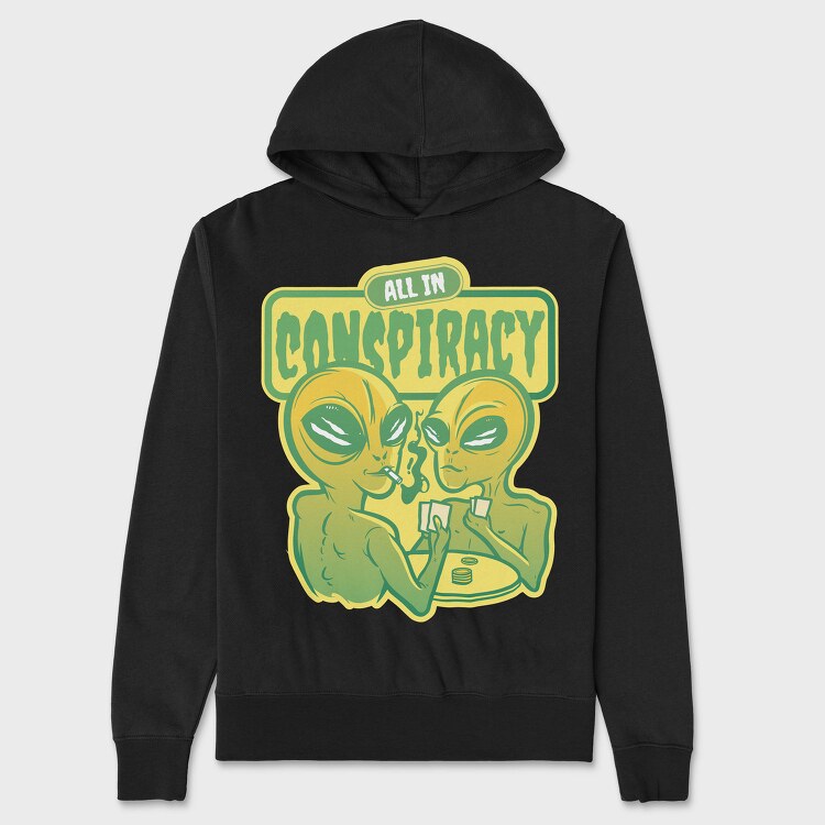 Space Aliens Playing Poker, Hanorac Oversize Barbati (Unisex)