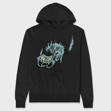 Spooky Cat Grin, Hanorac Oversize Barbati (Unisex)