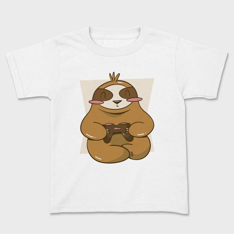 Gamer Sloth With Joystick Gaming, Tricou Copii
