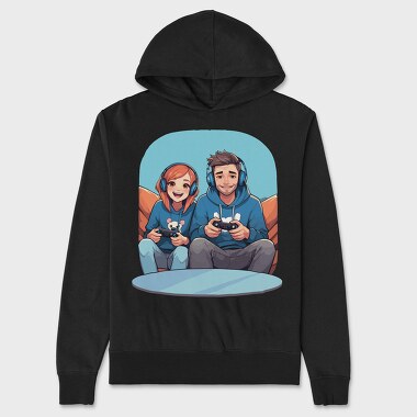 Gamers Playing, Hanorac Oversize Barbati (Unisex)