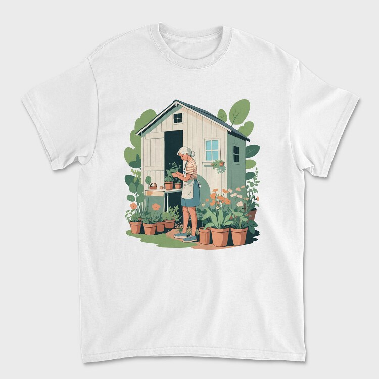 Gardening Woman Garden, Tricou Barbati (Unisex)