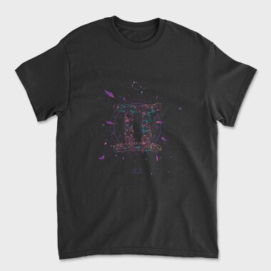 Gemini Floral Zodiac Sign Gemeni, Tricou Barbati (Unisex)