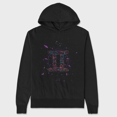 Gemini Floral Zodiac Sign Gemeni, Hanorac Oversize Barbati (Unisex)