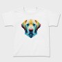 Geometric Labrador Dog Poly, Tricou Copii