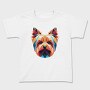 Geometric Yorkshire Terrier Poly Dog, Tricou Copii