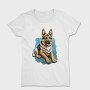 German Shepherd Portrait, Tricou Femei