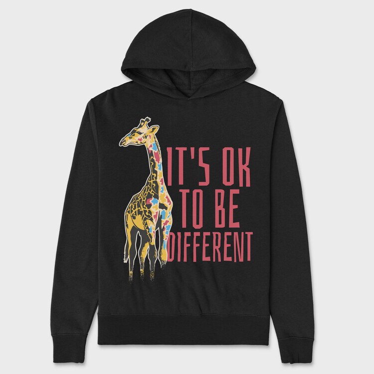Giraffe Colorful Different, Hanorac Oversize Barbati (Unisex)