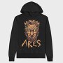 Greek God Ares On Fire Head, Hanorac Oversize Barbati (Unisex)