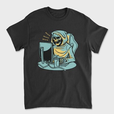 Grim Reaper Working From Home Skull, Tricou Barbati (Unisex)