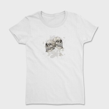 Grungy Skulls Halloween Emblem, Tricou Femei