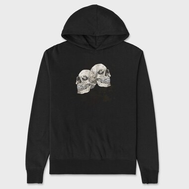 Grungy Skulls Halloween Emblem, Hanorac Oversize Barbati (Unisex)