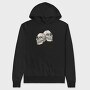 Grungy Skulls Halloween Emblem, Hanorac Oversize Barbati (Unisex)