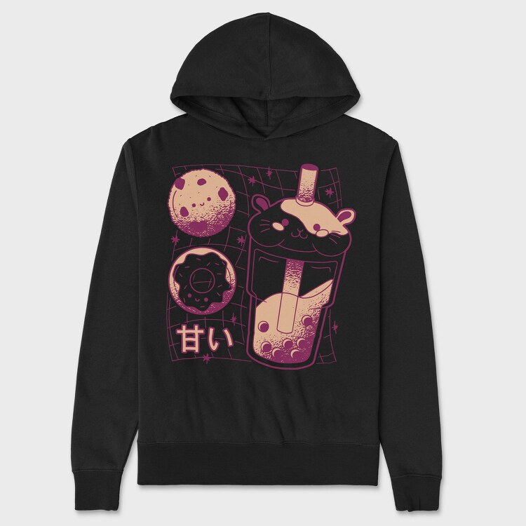 Guinea Pig Boba Tea Love, Hanorac Oversize Barbati (Unisex)