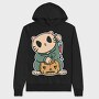 Halloween Cat Lucky, Hanorac Oversize Barbati (Unisex)