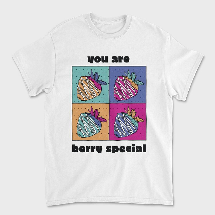 Strawberry Pop Art Berry Special Quote, Tricou Barbati (Unisex)