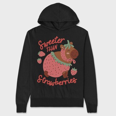 Strawberry Sweet Capybara 03, Hanorac Oversize Barbati (Unisex)