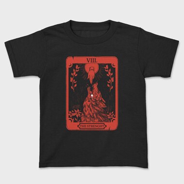 Strength Tarot Wolf Card Muakata, Tricou Copii