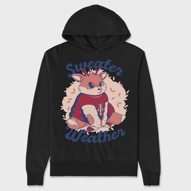 Sweater Weather Deer Mug, Hanorac Oversize Barbati (Unisex)