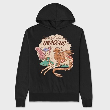Just A Girl Who Loves Dragons Fairycore, Hanorac Oversize Barbati (Unisex)