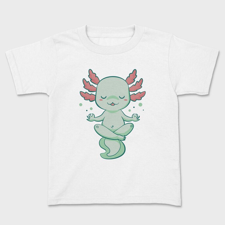Kawaii Axolotl Meditating, Tricou Copii