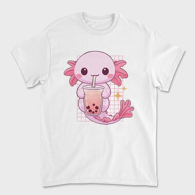 Kawaii Axolotl Mermaid Boba Tea Tote, Tricou Barbati (Unisex)